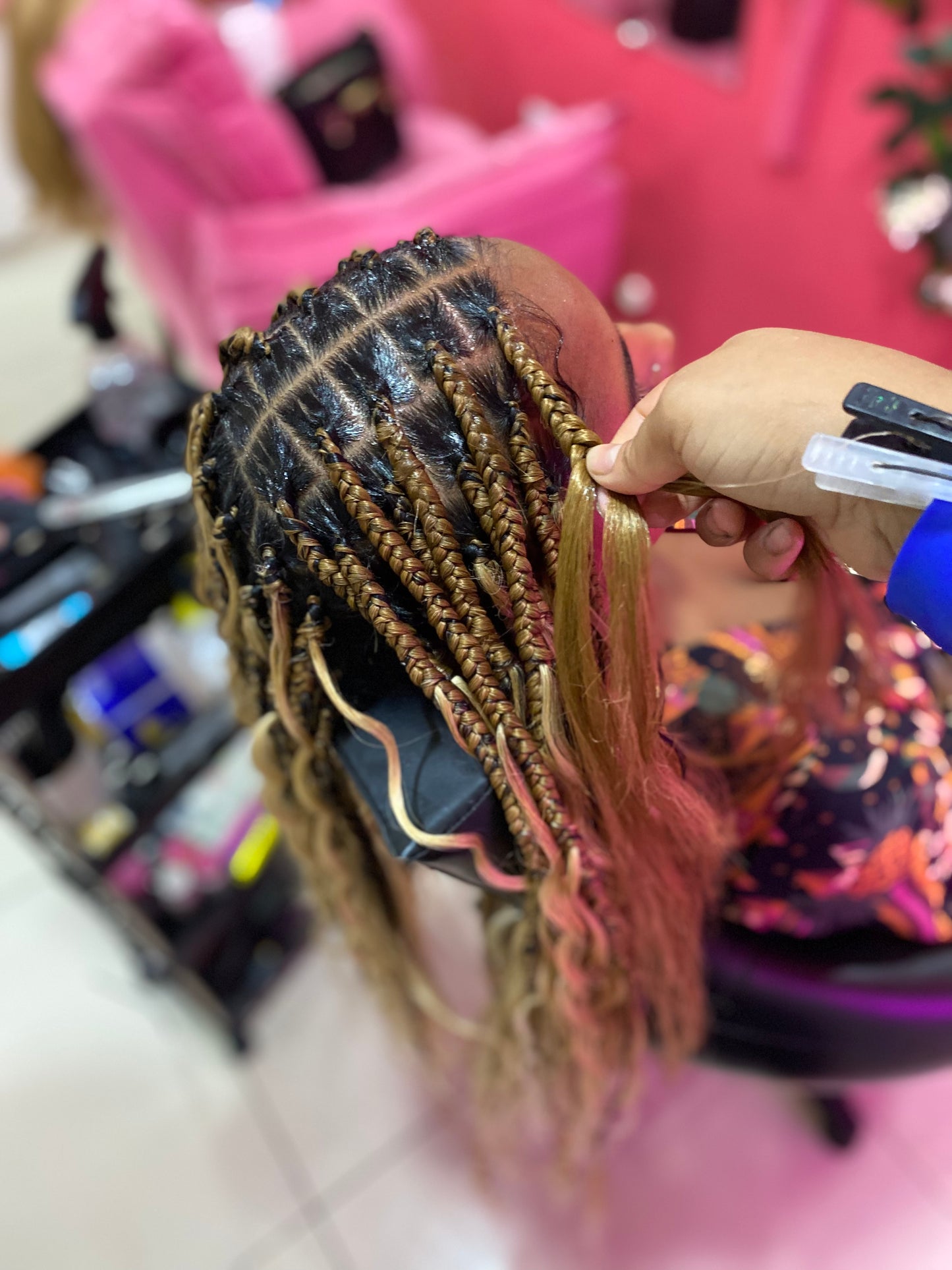 Box Braids com Cachos
