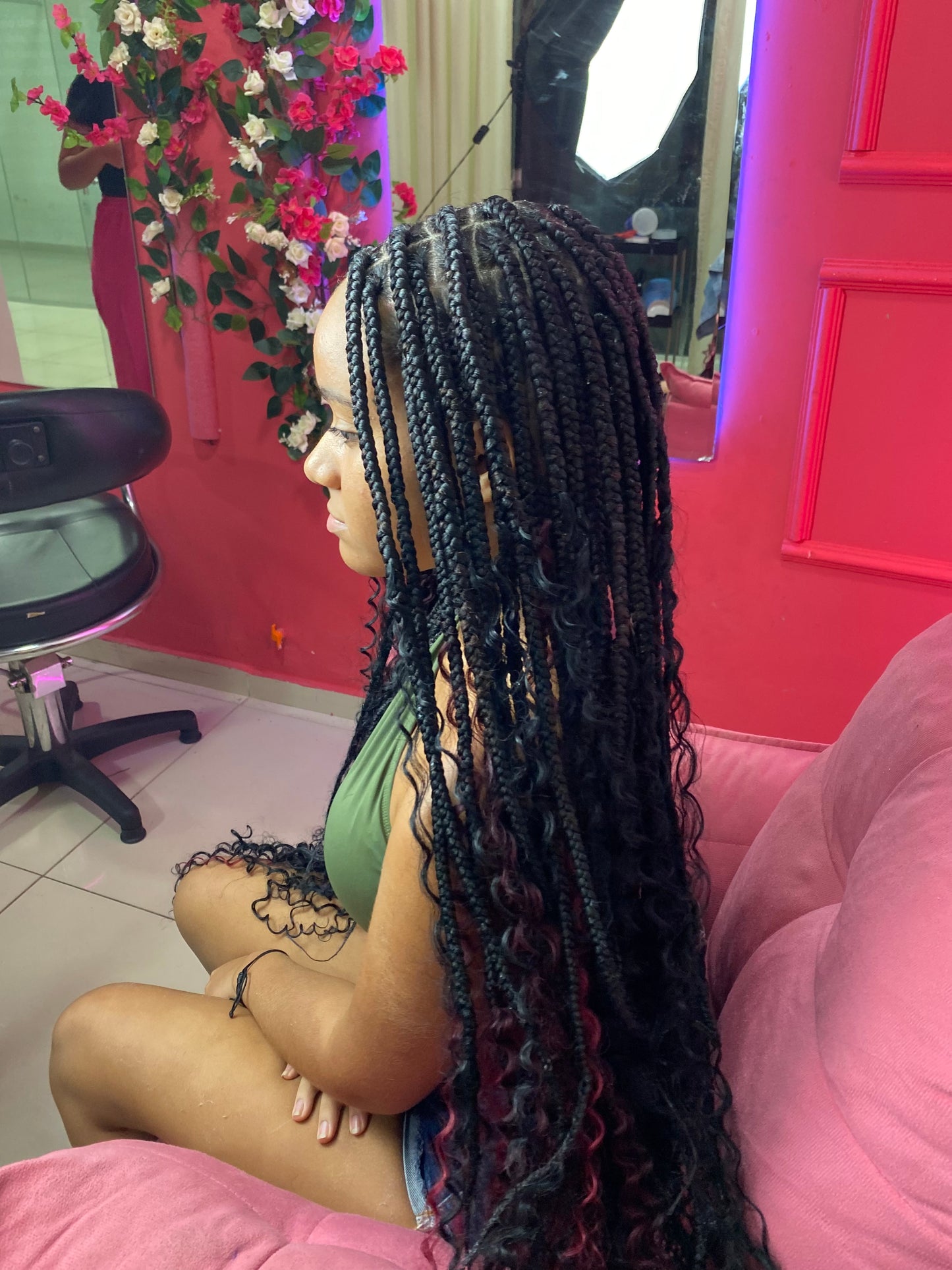 Box Braids com Cachos