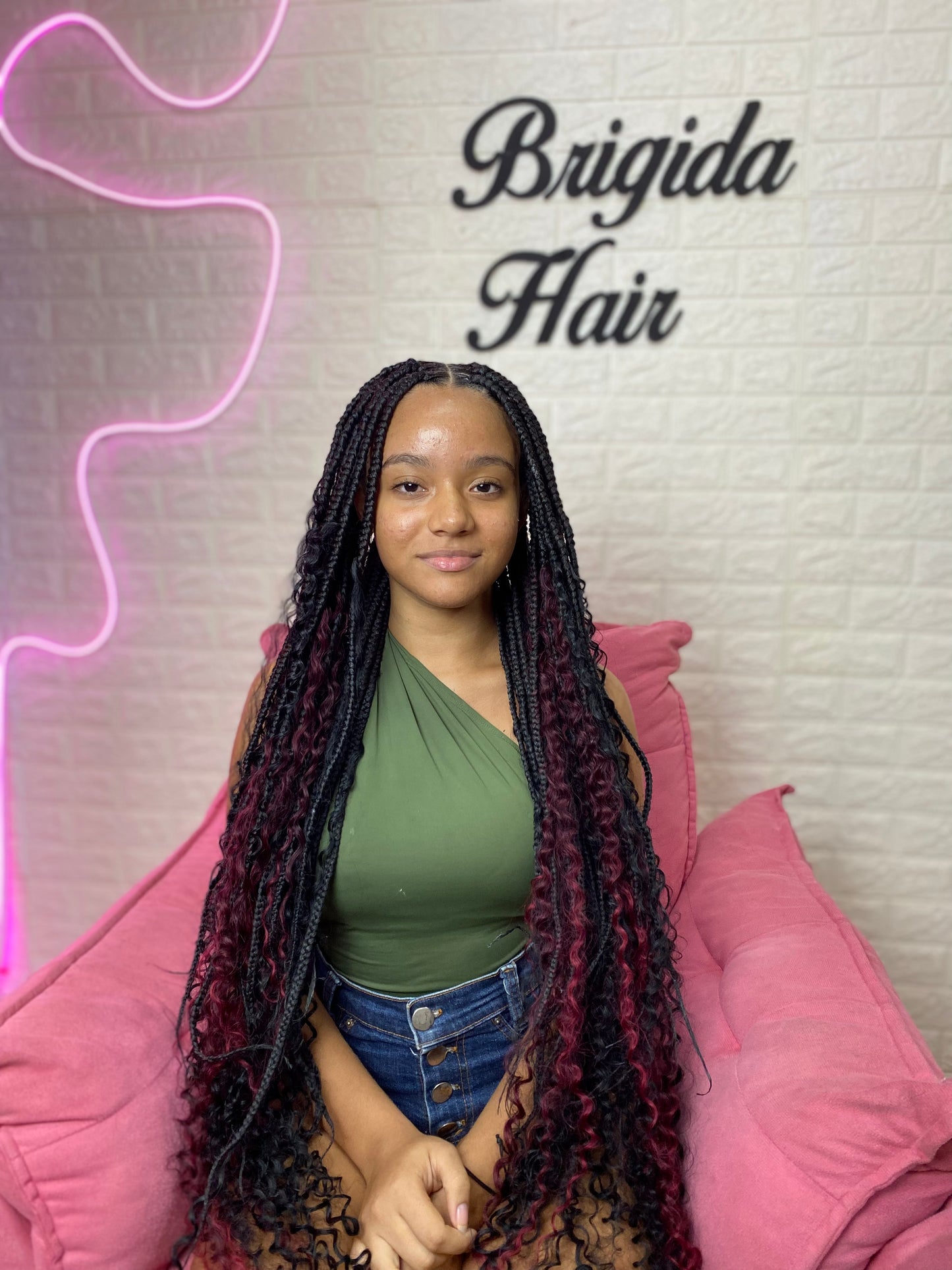 Box Braids com Cachos