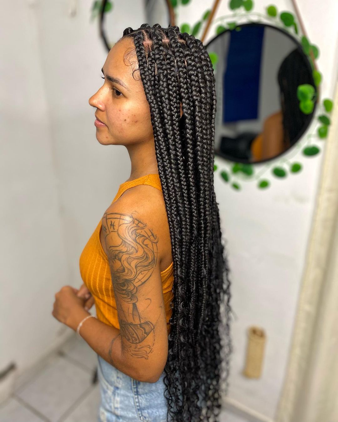 Box Braids com Cachos
