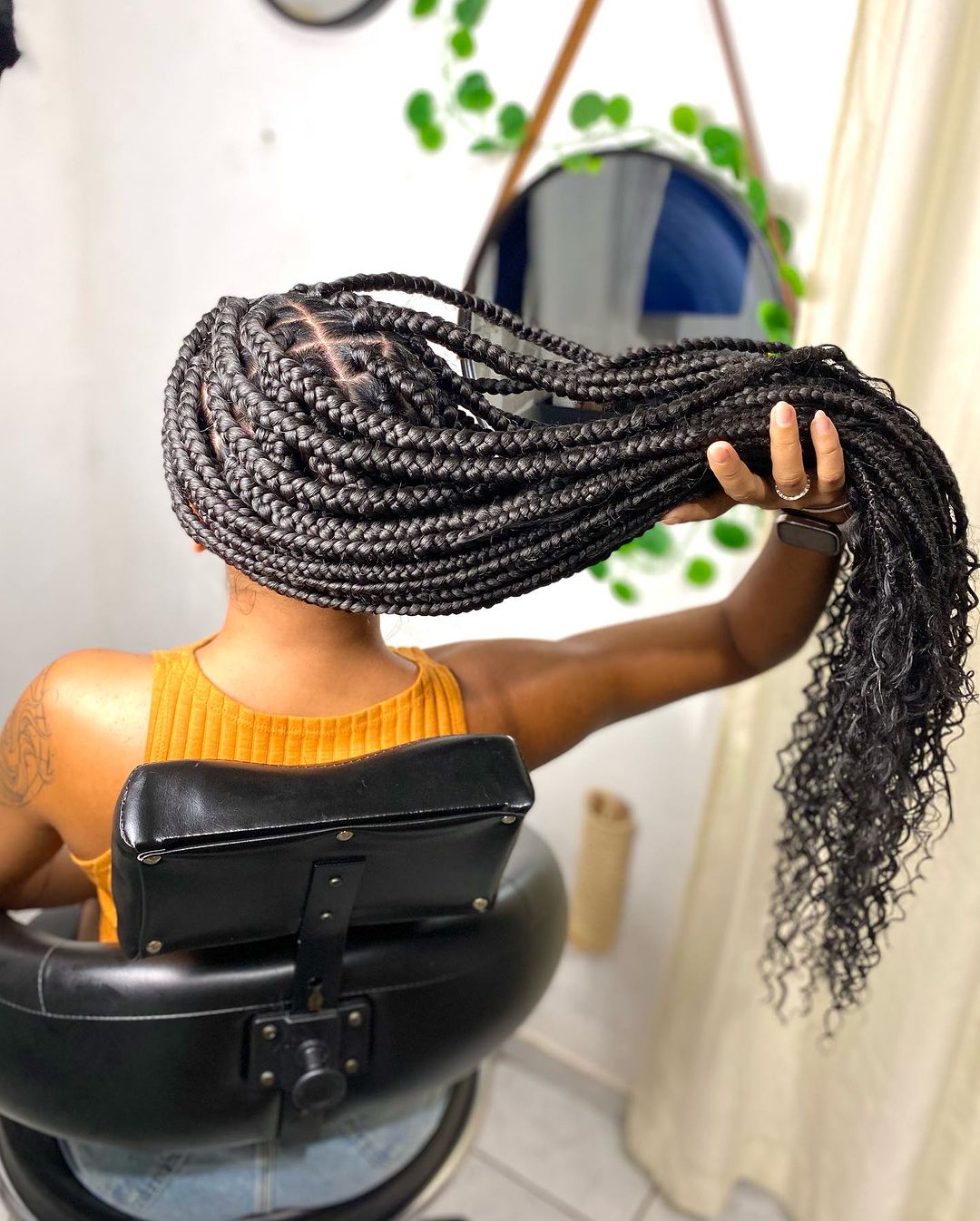 Box Braids com Cachos