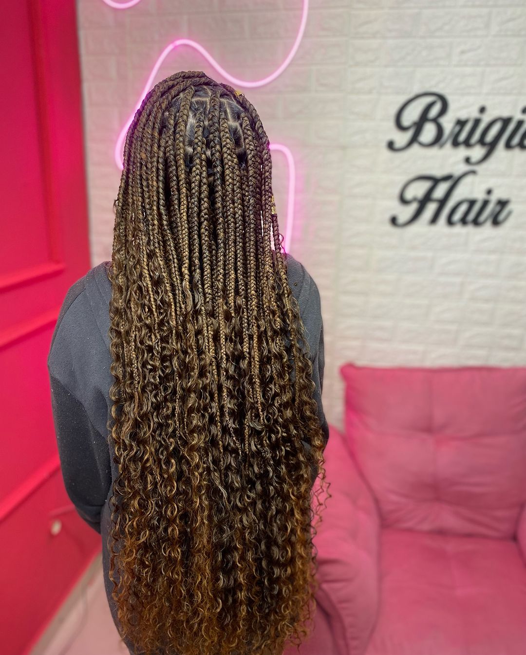 Box Braids com Cachos