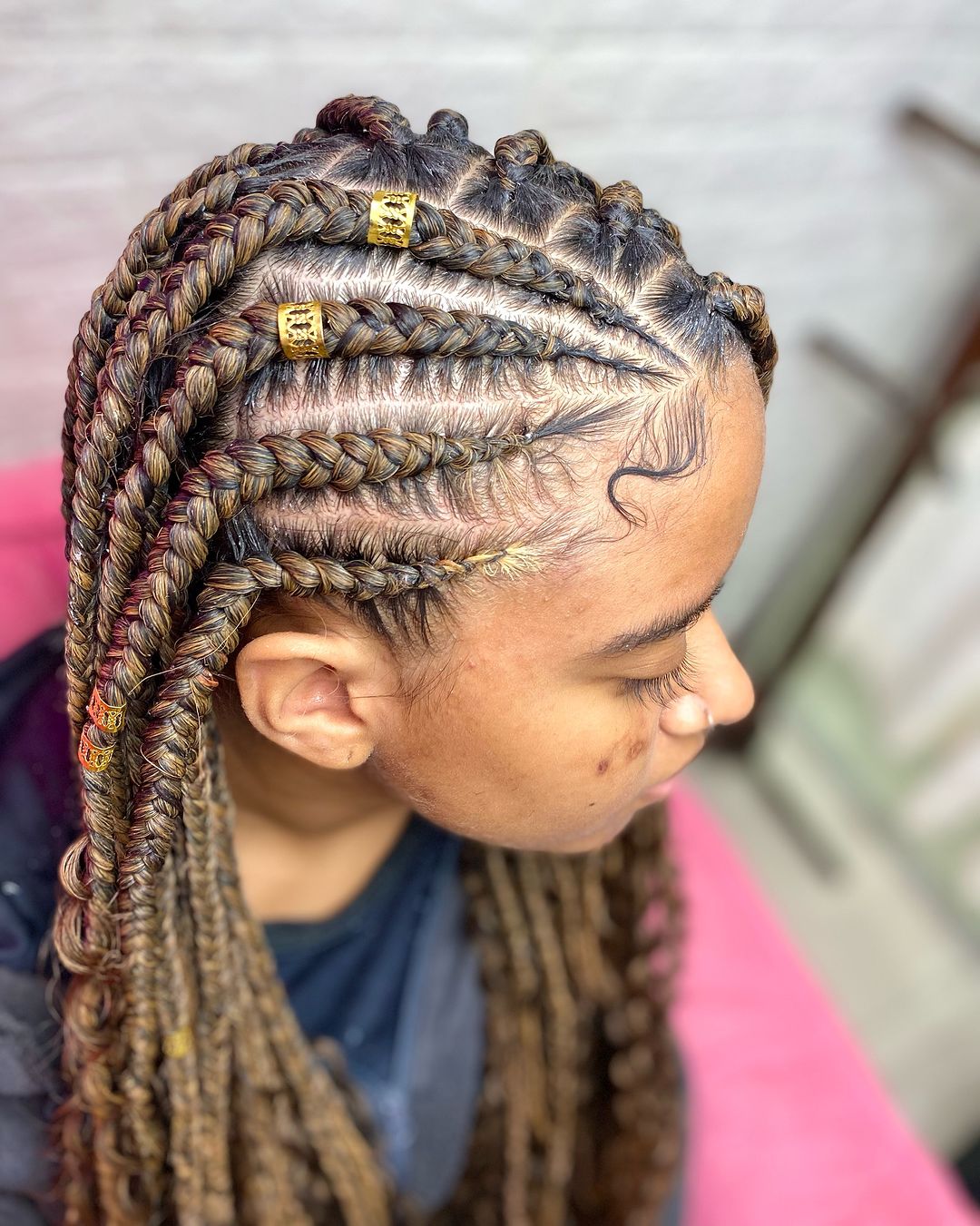 Box Braids com Cachos