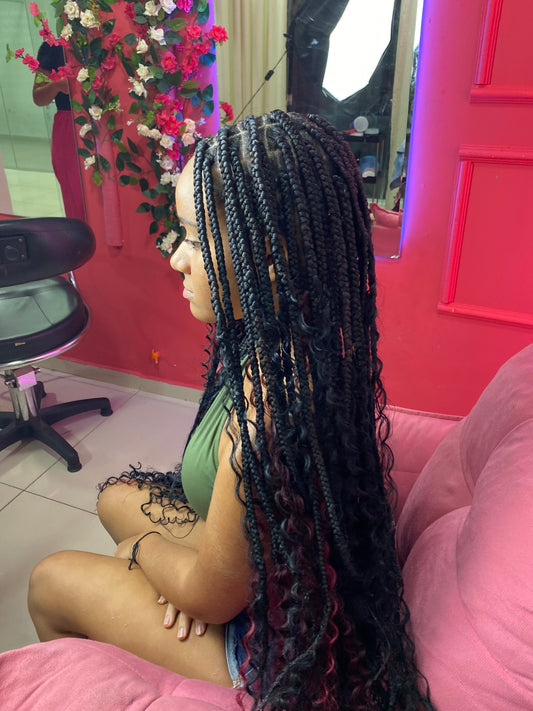 Box Braids com Cachos